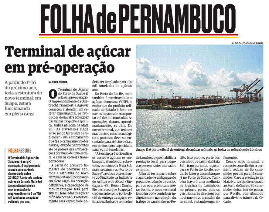 28 10 16 terminal de acucar em pre operacao